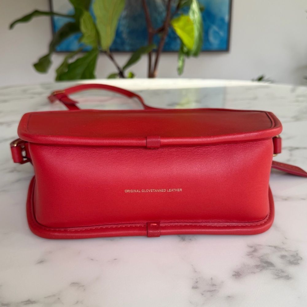 COACH Originals Archival Zip Geometric Pouch Leather Crossbody Bag Carmine Red - Picture 6 of 16